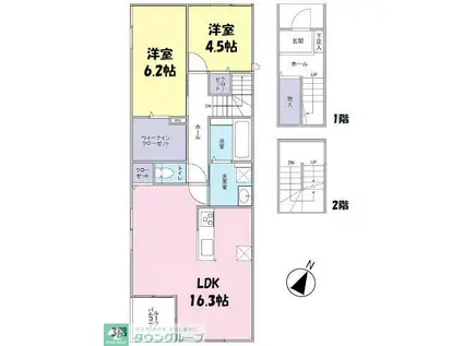 LEGUME AIL GRAISSE(2LDK/3階)の間取り写真