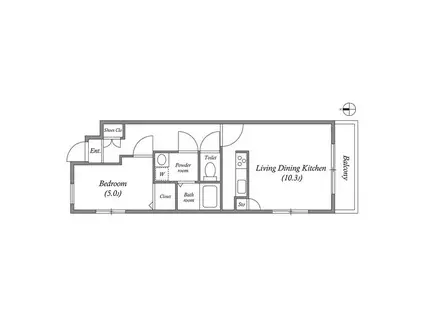 GRANPASEO舎人(1LDK/5階)の間取り写真