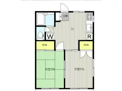 グリーンシティ山下(2DK/2階)の間取り写真