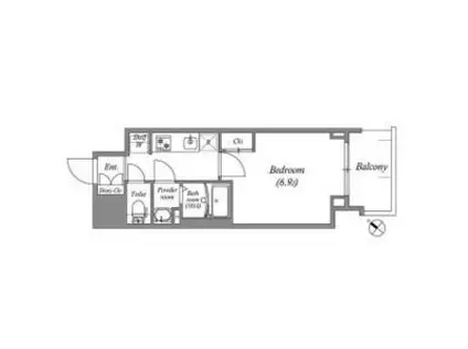 GENOVIA神戸湊川公園(1K/9階)の間取り写真