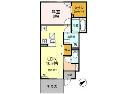 MON FAVORI(1LDK/1階)の間取り写真