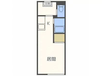 シャーメゾンリブレ八軒(ワンルーム/1階)の間取り写真