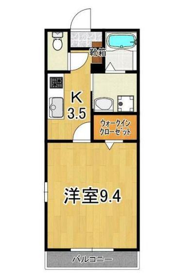 フォブールDR(1K/1階)の間取り写真