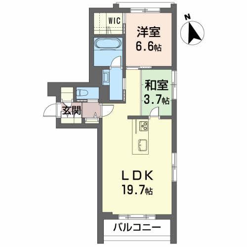 BEREO桜城(2LDK/2階)の間取り写真