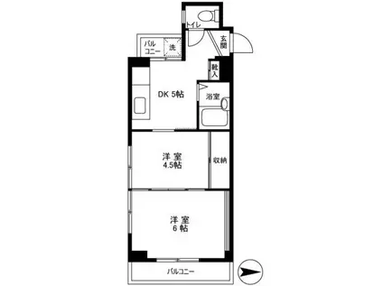 タワラハイツ(2DK/3階)の間取り写真