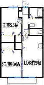サンフォーレスト A棟(2LDK/1階)の間取り写真