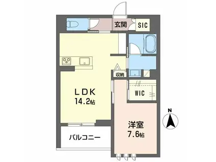 フェリシア(1LDK/2階)の間取り写真