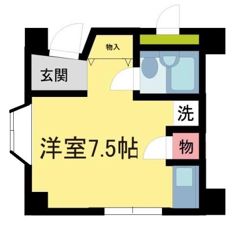 ロイヤルコート上池田(ワンルーム/3階)の間取り写真