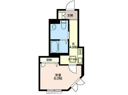 ソラーナ(1K/1階)の間取り写真