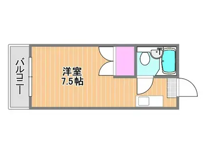 ホープ伊島A棟(ワンルーム/4階)の間取り写真