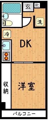 ハイツリヴァ・スター(1DK/4階)の間取り写真