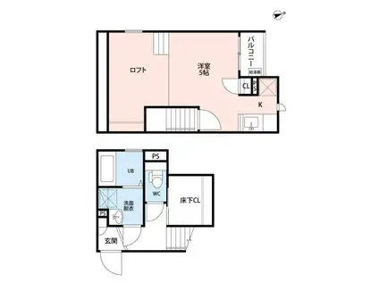 CB指扇ナコ(1K/1階)の間取り写真