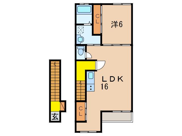 グロリアスデイズ(1LDK/2階)の間取り写真