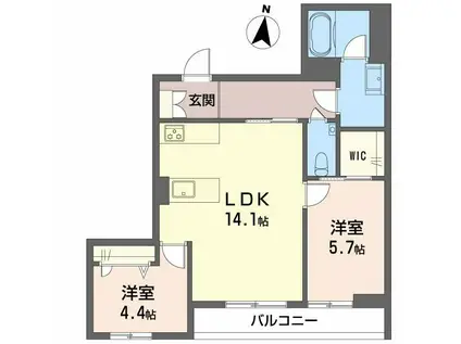 ゼーゲンハウス(2LDK/2階)の間取り写真