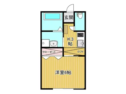 ラフィーネコート(1K/2階)の間取り写真