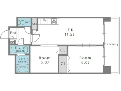 富士プラザIII(2LDK/2階)の間取り写真