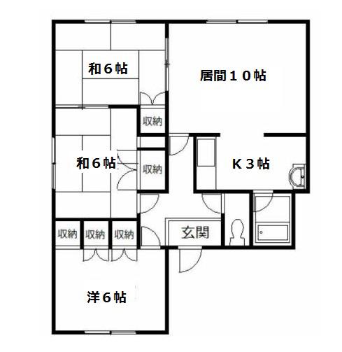 よつばコーポ(3LDK/2階)の間取り写真