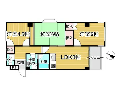 ラフェスタ小山(3LDK/2階)の間取り写真