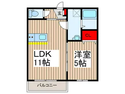 キャメル入間黒須A(1LDK/3階)の間取り写真