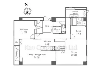 第二高輪偕成ビル(2SLDK/6階)の間取り写真