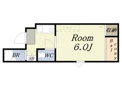 エスポワール波除(1K/2階)の間取り写真