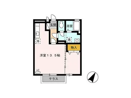 ララ・花いち(ワンルーム/1階)の間取り写真