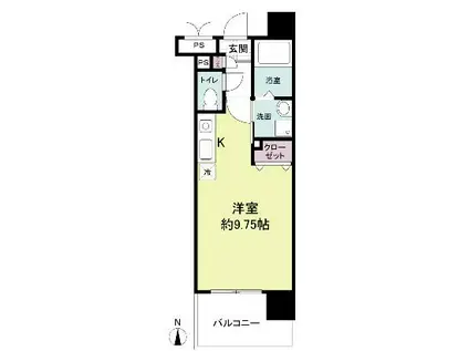 アーバンパーク天神東(ワンルーム/8階)の間取り写真