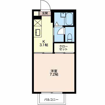 サンシャイン浜岡A(1K/2階)の間取り写真