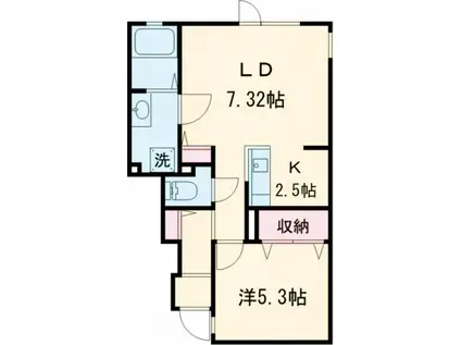 中道テラス(1LDK/1階)の間取り写真
