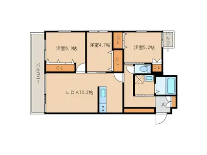 アルテマイスターイオ(3LDK/3階)の間取り写真