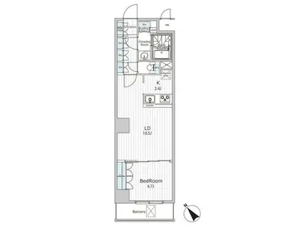 ビエラコート日本橋久松町(1LDK/4階)の間取り写真