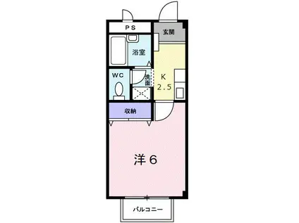 メゾンハッピーI(1K/2階)の間取り写真