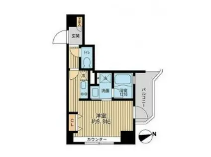 クリオ戸越銀座弐番館(ワンルーム/3階)の間取り写真