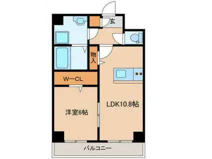 ヒューベストレジデンス東唐津駅(1LDK/6階)の間取り写真