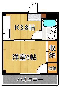 ディアコート(1K/1階)の間取り写真