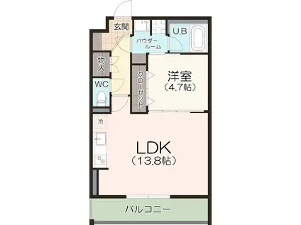 AQLA(1LDK/1階)の間取り写真