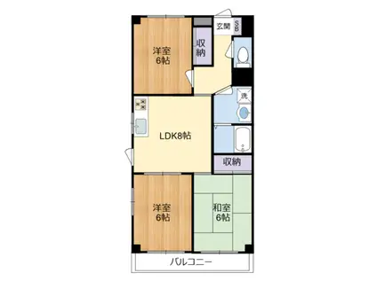 メゾン雅(3LDK/3階)の間取り写真