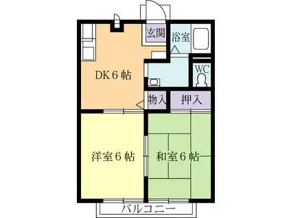 コーポラスヒロA(2DK/1階)の間取り写真