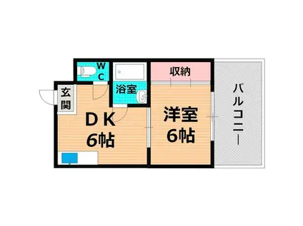 クラシックビレッジ(1DK/4階)の間取り写真