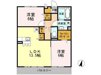 リーフガーデンII(2LDK/1階)の間取り写真