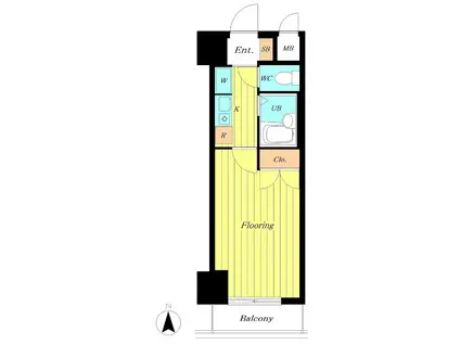 メインステージ西麻布(1K/3階)の間取り写真
