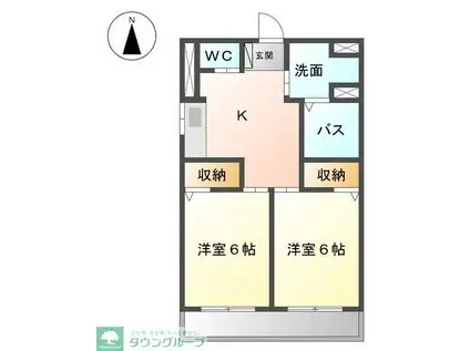 グランフィール(2DK/2階)の間取り写真