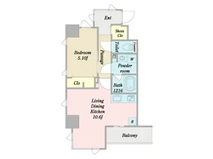 フォートイースト筒井(1LDK/2階)の間取り写真