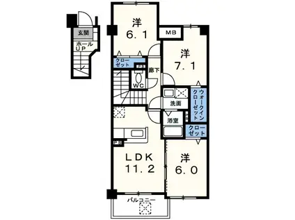 アヴィタシオン・ラフィネ(3LDK/2階)の間取り写真