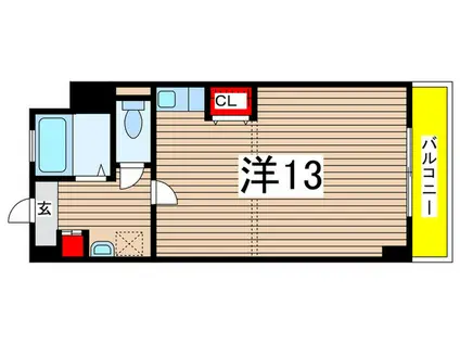 カーサビアンカ大村(ワンルーム/3階)の間取り写真