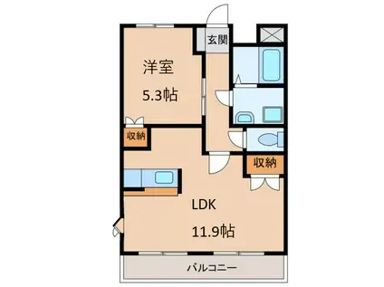 グランチェスタII(1LDK/1階)の間取り写真