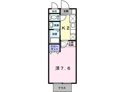 リヴィエールI(1K/1階)の間取り写真