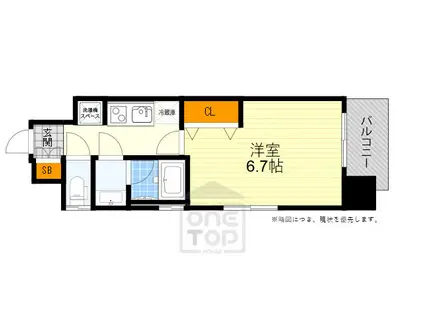 サンレムート・江坂ウエスト(1K/8階)の間取り写真