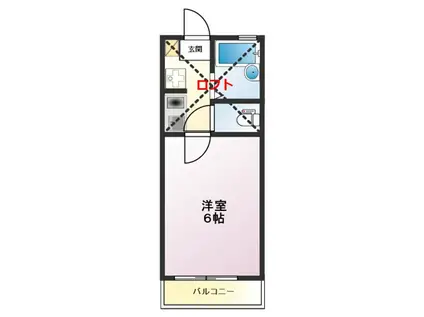 イザットパレス淵野辺(1K/1階)の間取り写真