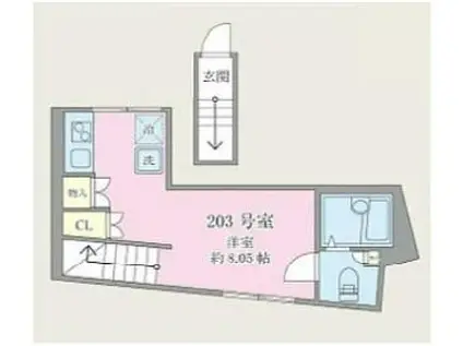 クレスト練馬春日町(ワンルーム/2階)の間取り写真